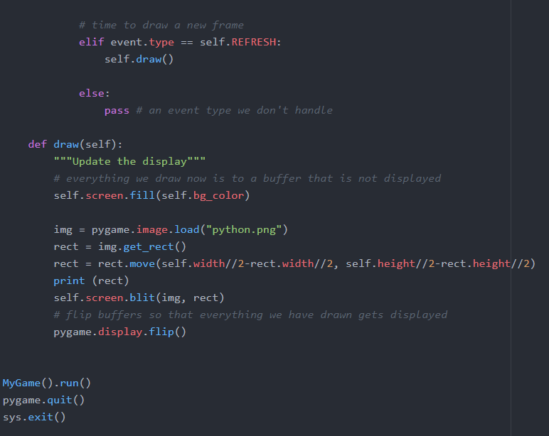 the middle of the screen and rotates at a rate of 1