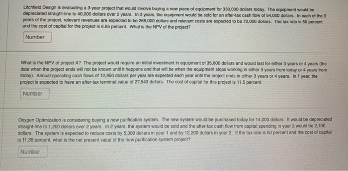 a new piece of equipment for 330,000 dollars today. The equipment would