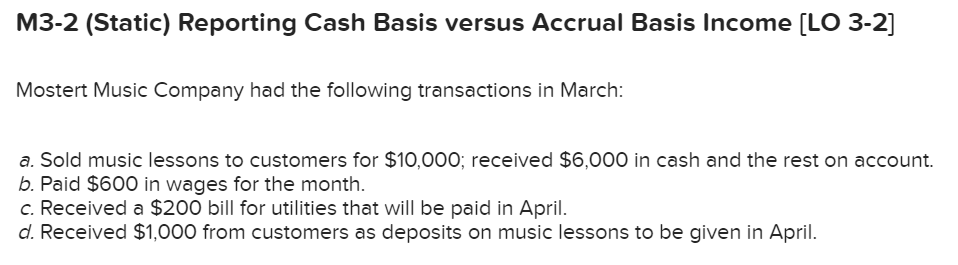 Please help me find the right steps. TYIA. M3-2 (Static) Reporting Cash