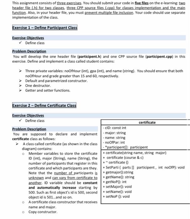 c++ program This assignment consists of three exercises. You should submit your