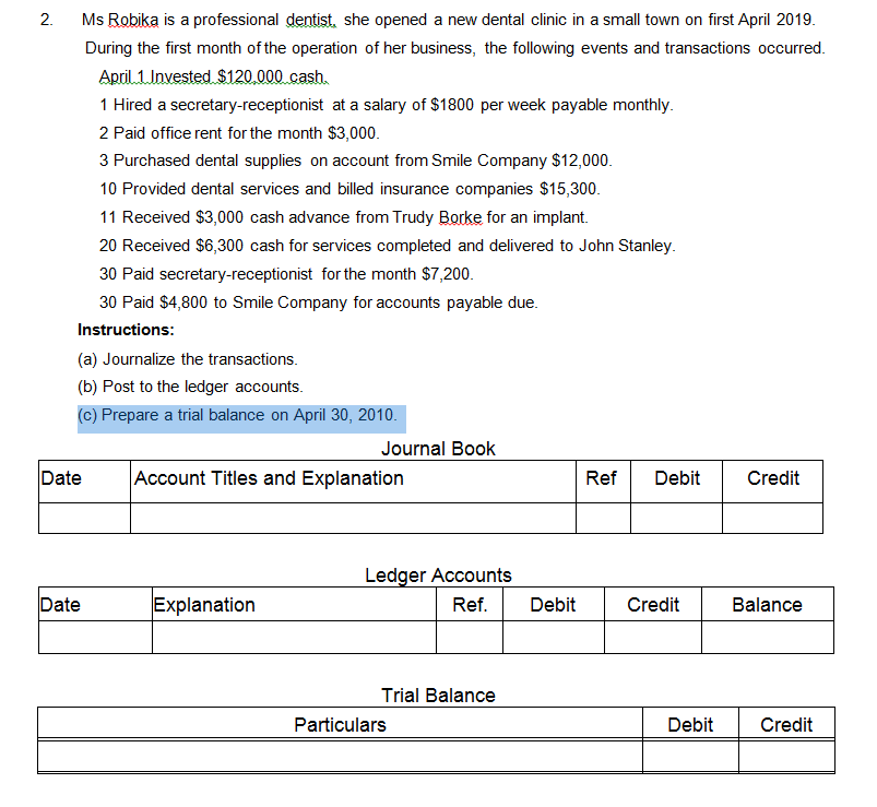 on May 1, a summary of May transactions is presented below. 1.