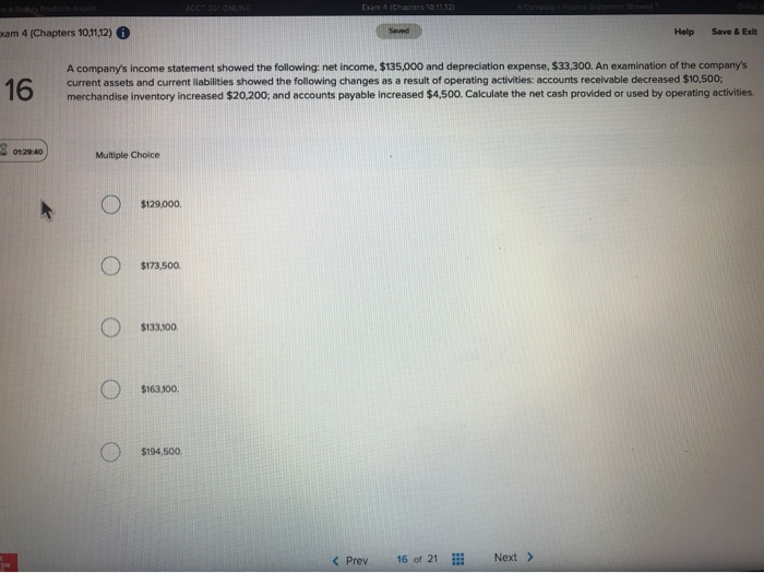  am 4 (Chapters 10,11,12) Seved Help Save & Exit A company's