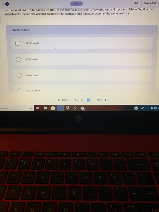  ase Help Save& Exit If an account has a debit balance
