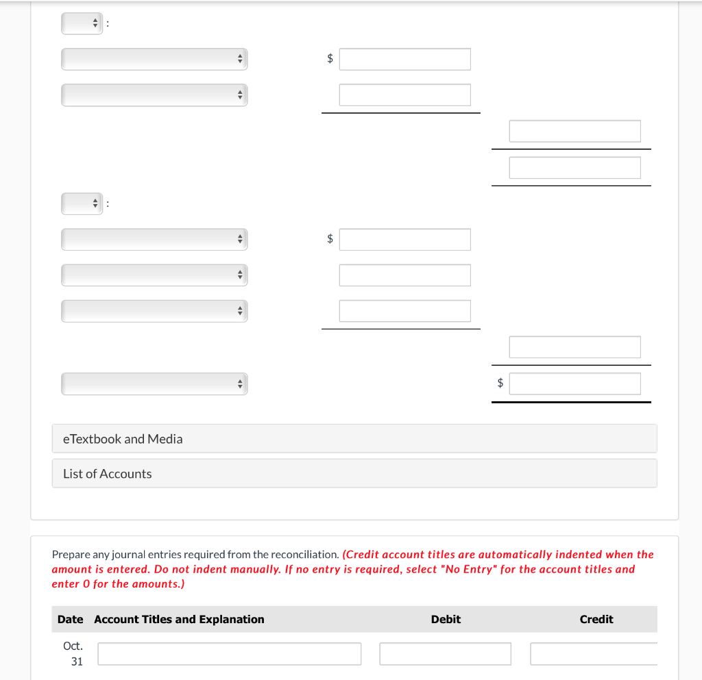of October, it showed that the company had a cash balance of