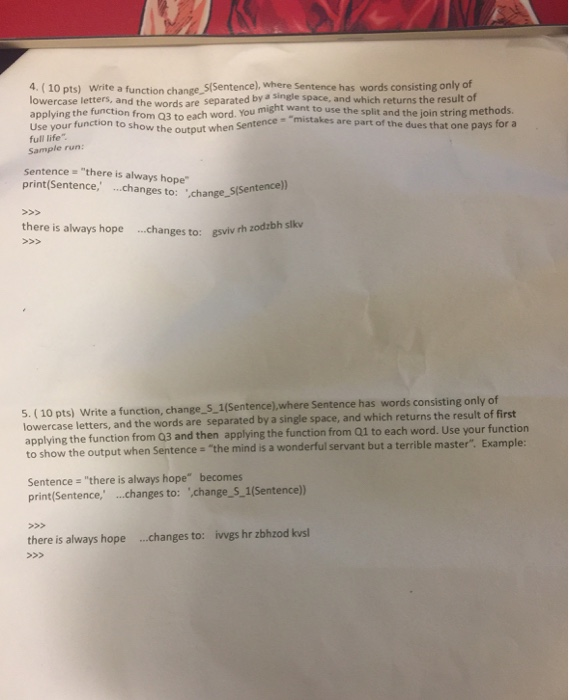 Letter is a lowercase letter, 2. (10 pts) Write which returns the