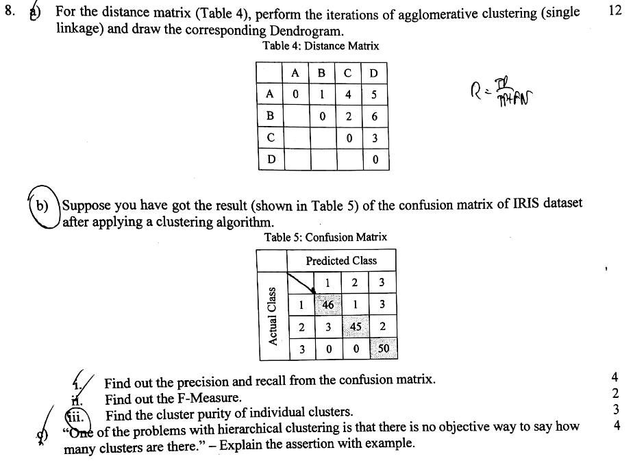 Please give a detailed answer 8. *) 12 For the dist