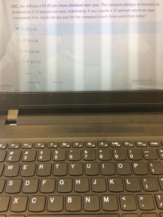  ABC, Inc will pay a $4.85 per share dividend next year.