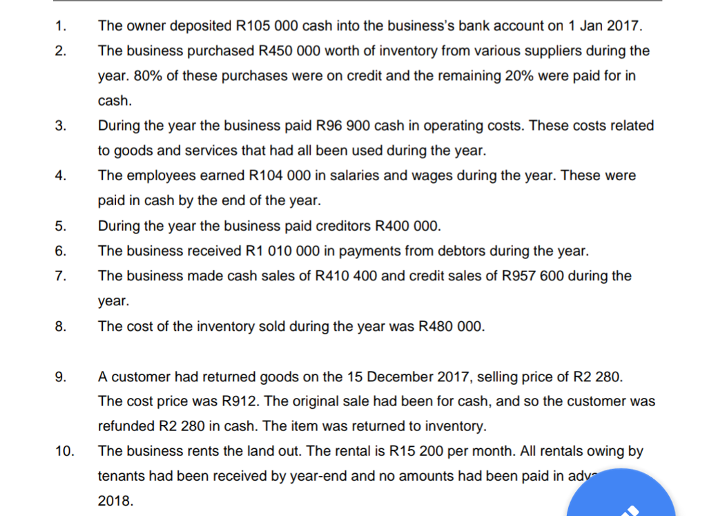 position of the business as represented by A E+ L. You need