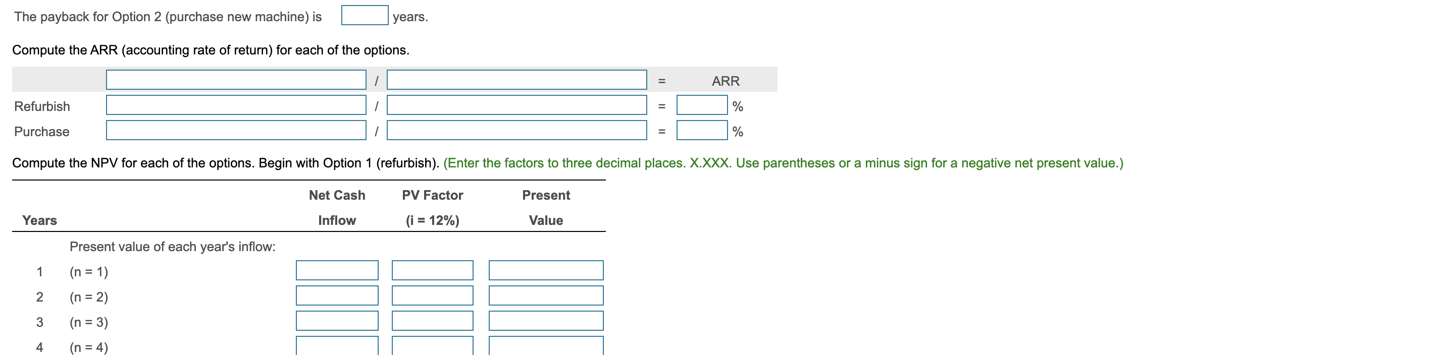 view additional information.) Alton expects the following net cash inflows from the