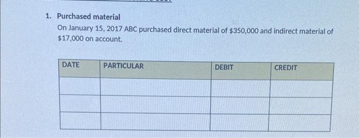 Ex. ABC Company had the following balances at December 31, 2016. Purchased