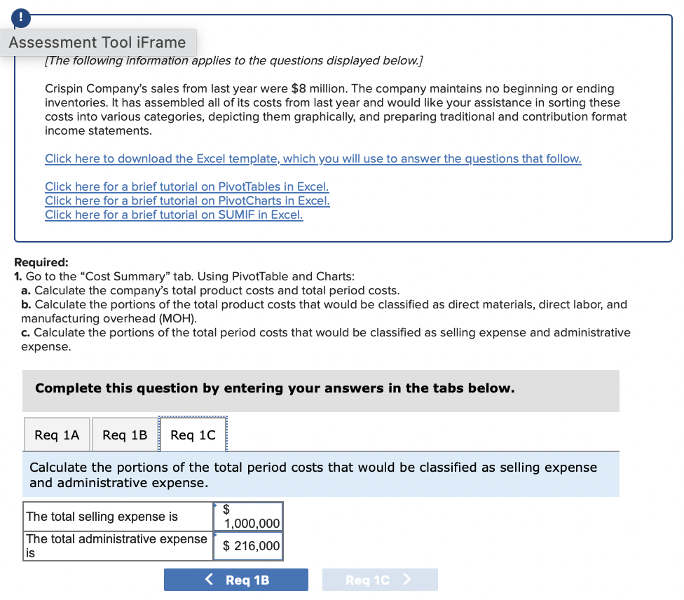 million. The company maintains no beginning or ending inventories. It has assembled
