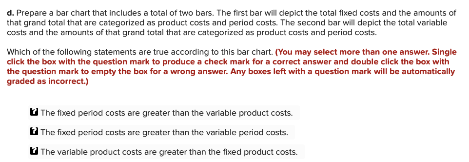 in sorting these costs into various categories, depicting them graphically, and preparing