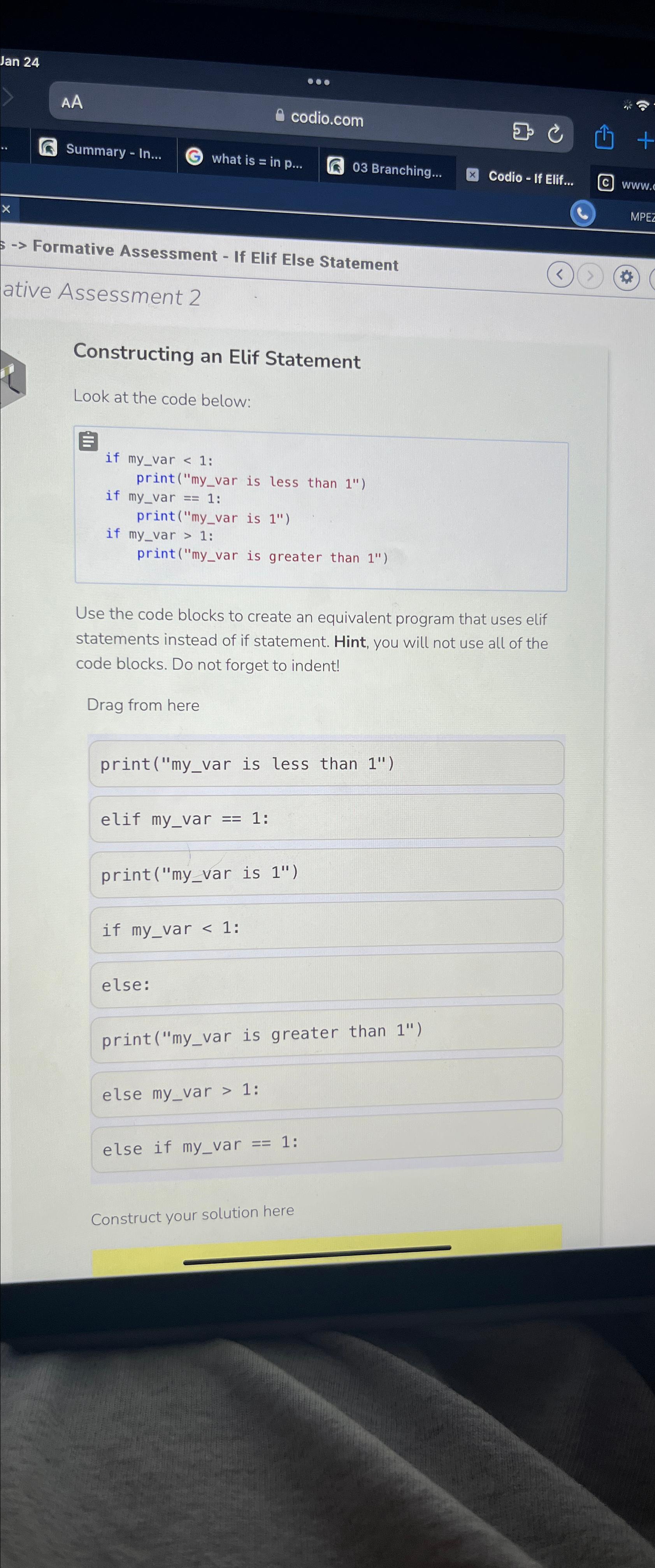  AA codio.com Summary - In.. what is = in p.. 03