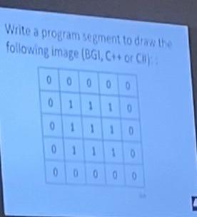  Write a program segment to draw the following image (BGI, C+t