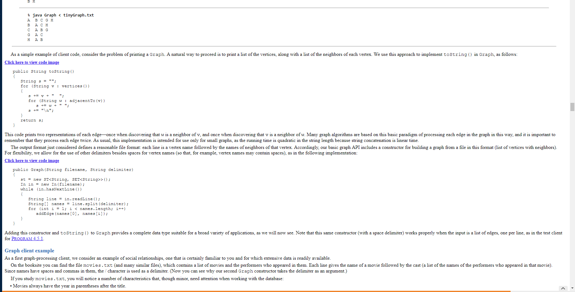 a program, SubGraph. It would take a filename and vertices as input