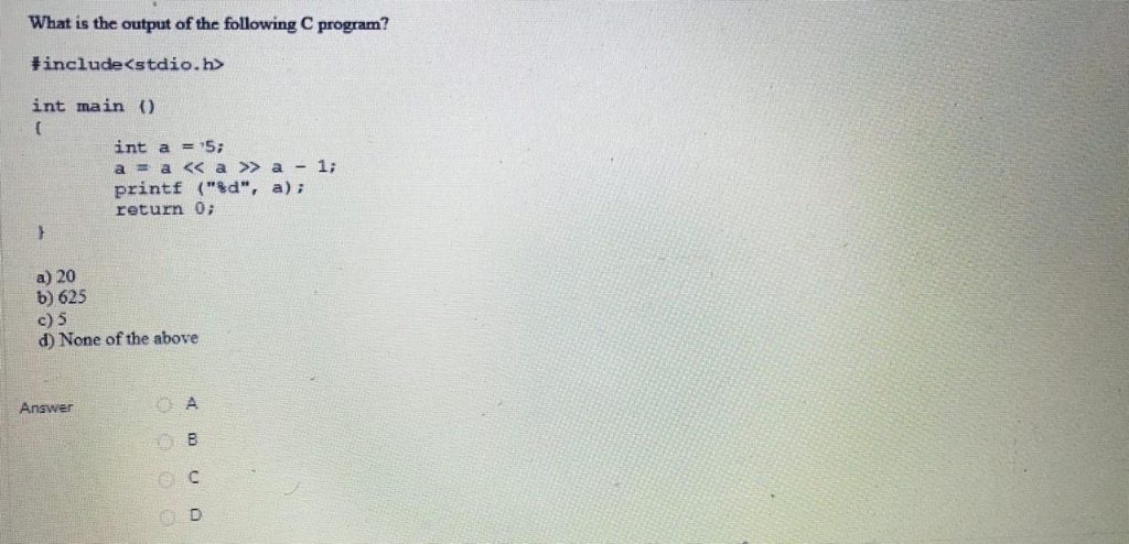 b) g c) I d) Compilation erro Answer What is the output