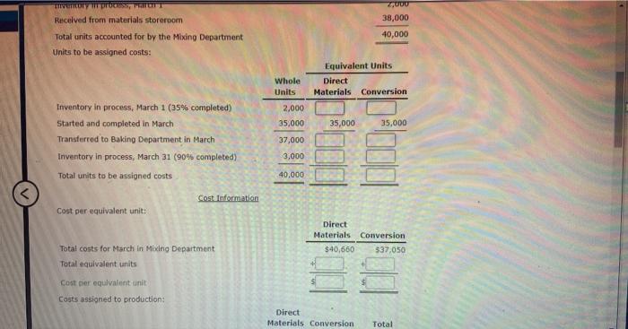 manufactures granola cereal by a series of three processes, beginning materials such