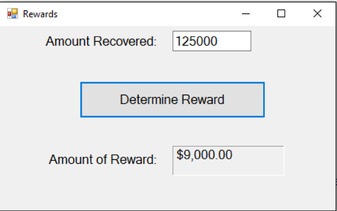 are paid cash awards based on the value of the money recovered.