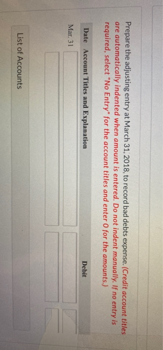 of the accounts shows these amounts Month of Sale March (current) February