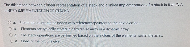  The difference between a linear representation of a stack and a