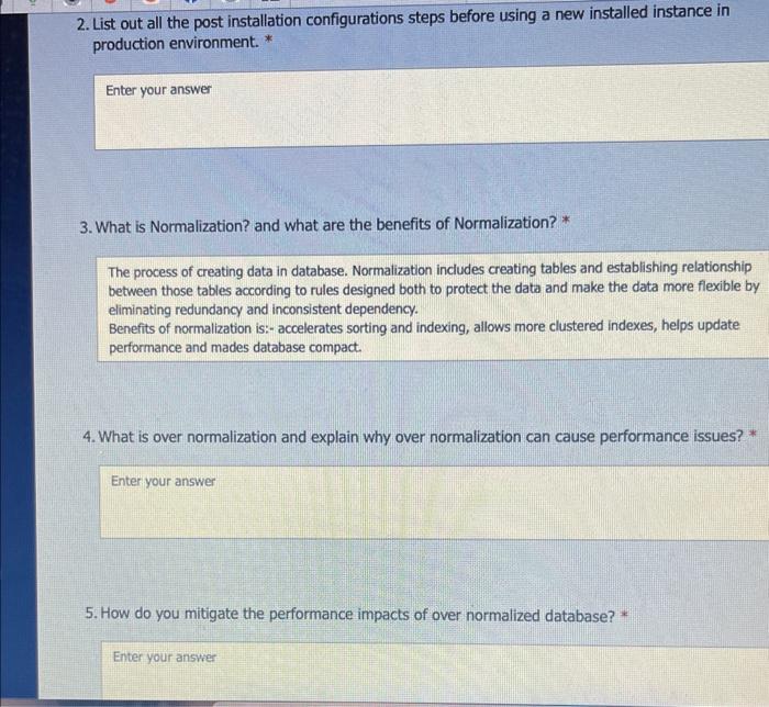  2. List out all the post installation configurations steps before using