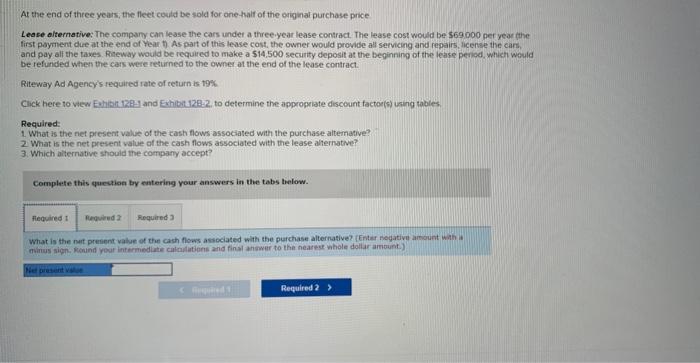 cars for its sales staff. In the past, the company has always