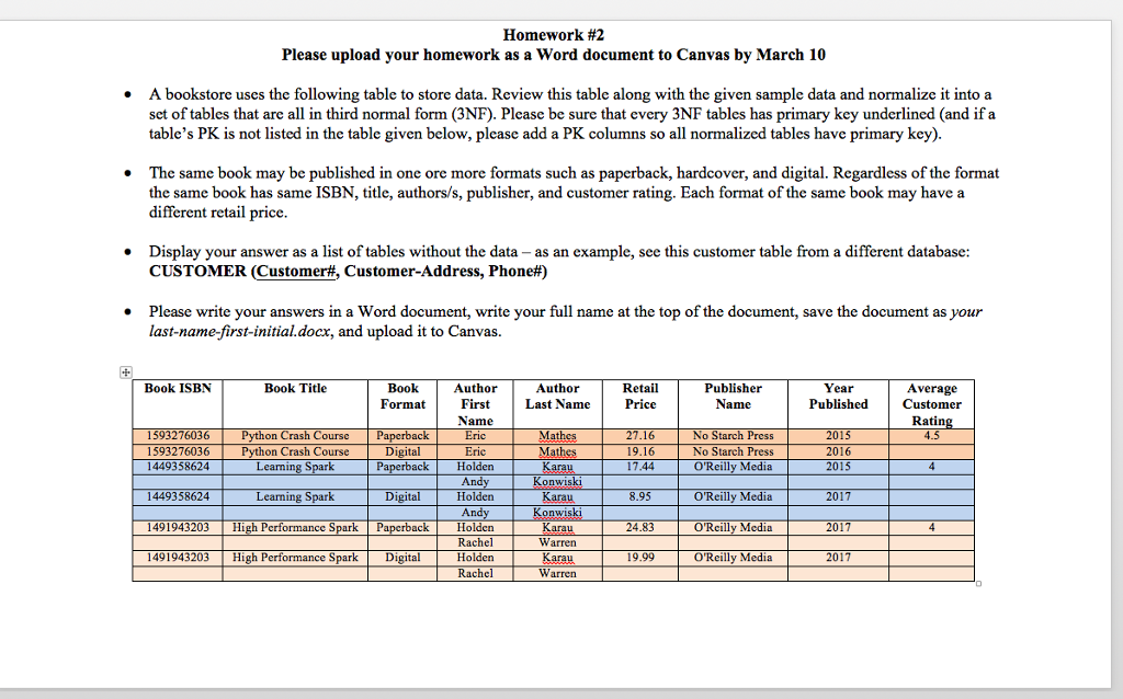 Homework #2 Please upload your homework as a Word document to