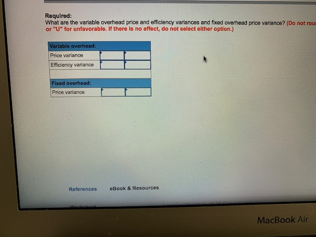 Rexford Components shows the following overhead information for the current period: Actual