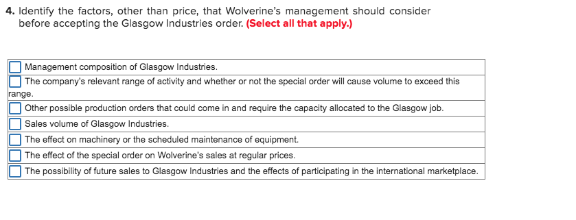 order will cause volume to exceed this Other possible production orders that
