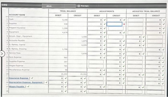 the adjusted trial balance using the following adjustrinent information: a. Expired or