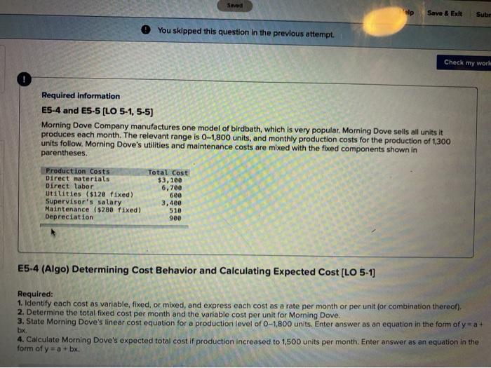  Saved lp Save & Exit Subr You skipped this question in