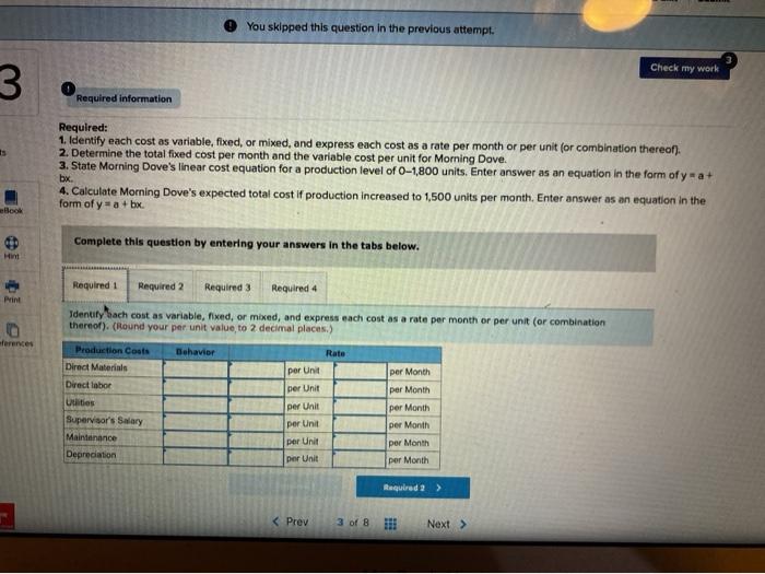 the previous attempt Check my world Required information E5-4 and E5-5 [LO
