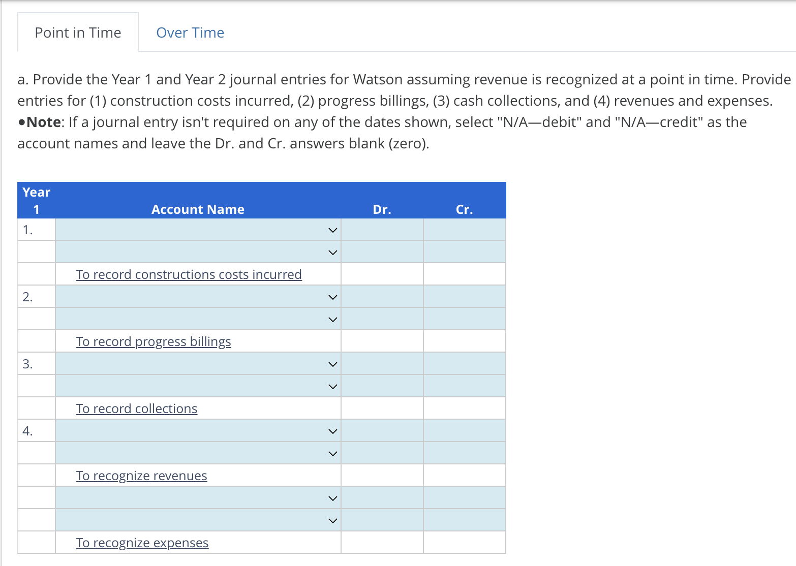 and Over Time Watson Construction Company contracted to build a plant for