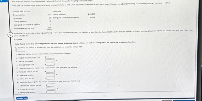 Additional Business Night Glow Inc. recently began production of a new product,