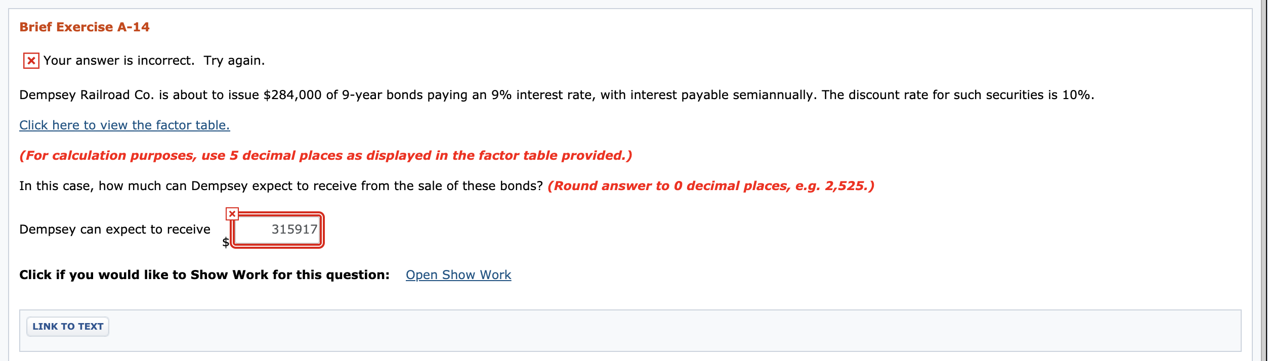  Brief Exercise A-14 x] Your answer is incorrect. Try again. Dempsey