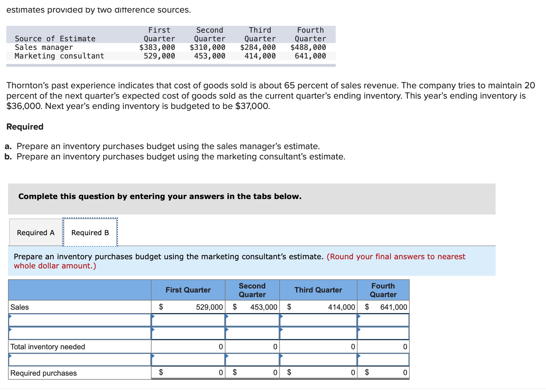 LO 7-3 Executive officers of Thornton Company are wrestling with their budget