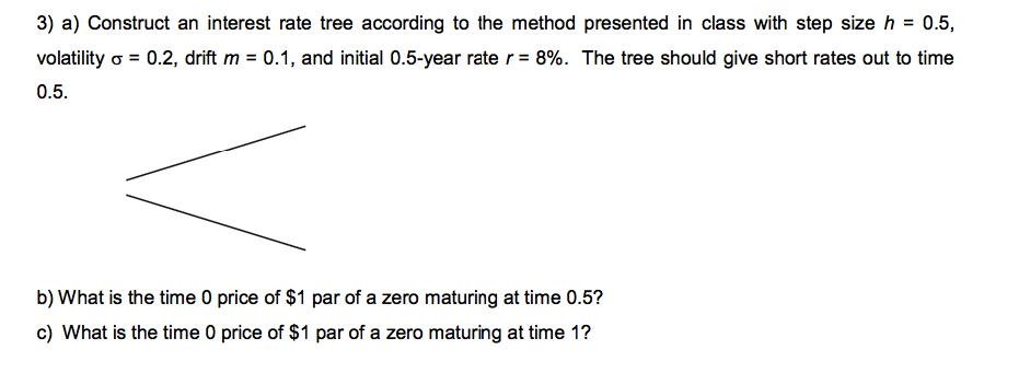  Construct an interest rate tree according to the method presented in