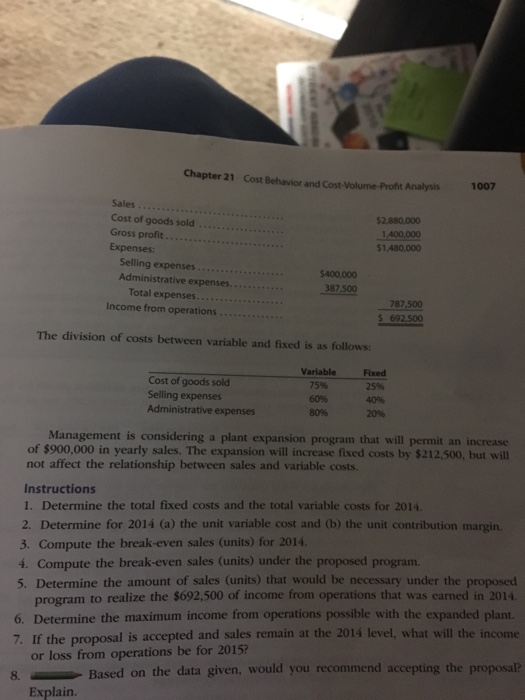 1-8, please?!?!?! Sewing supplies structions assify the preceding costs as either fixed,