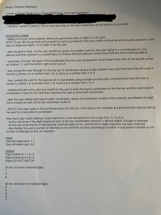 C++ Guessing Game (like Memory) Arrays. Random Numbers Create a Windows C++