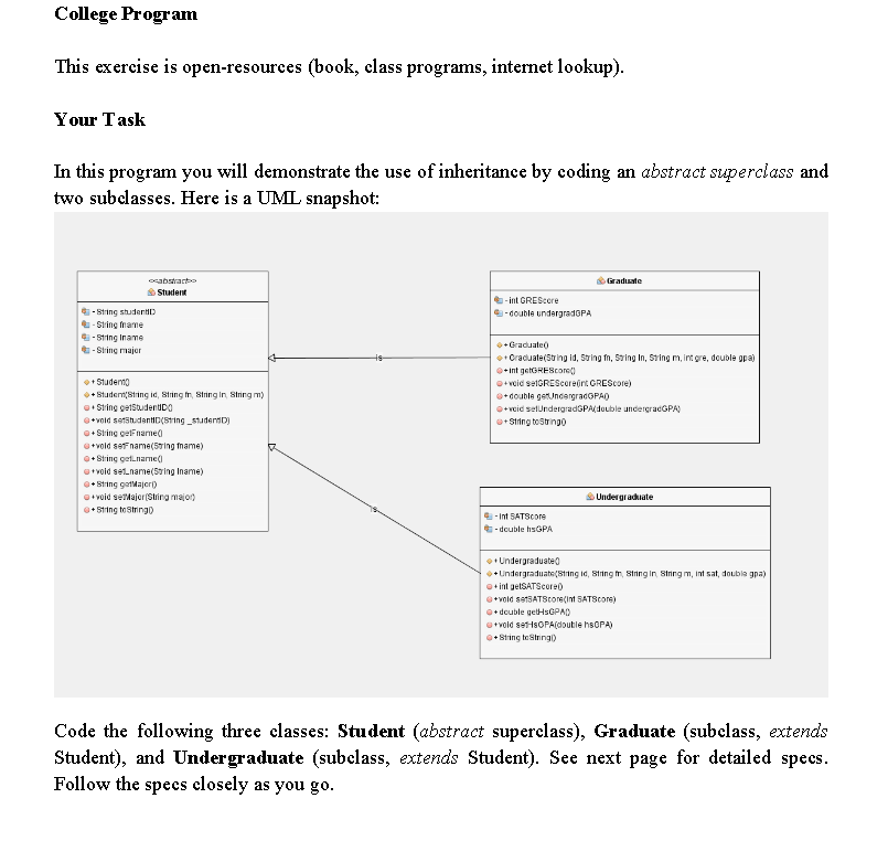 JAVA Hello, I would like help with this college program: College Program