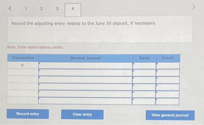 lists a $45 bank service charge. c. Check No. 919, listed with