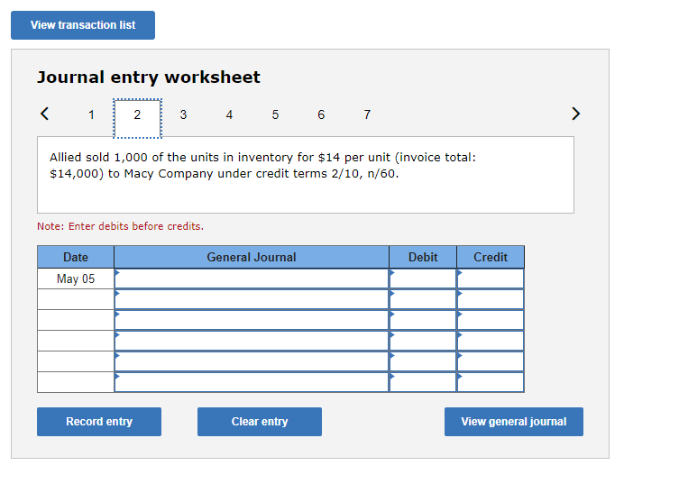 May 1. Macy Company is a major customer (buyer) of Allied (seller)