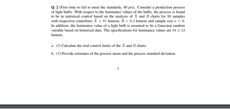 Q. 2 (First time to fail to meet the standards, 40