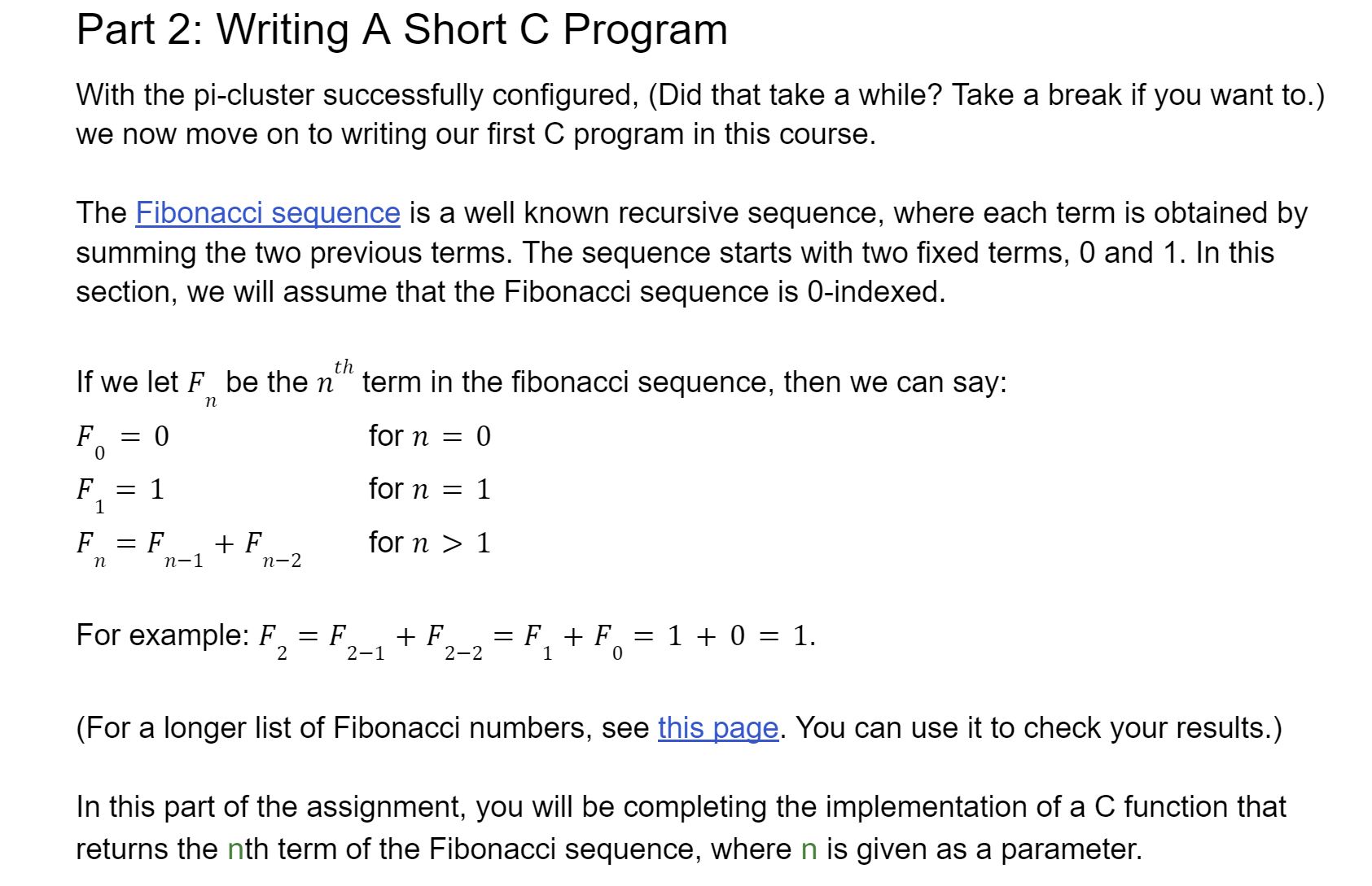  Part 2: Writing A Short C Program With the pi-cluster successfully