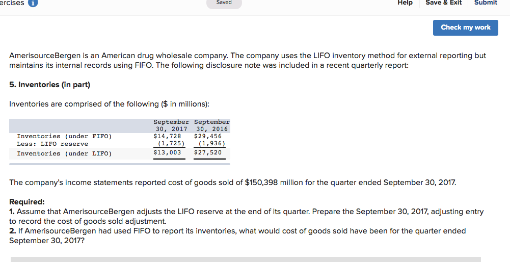 ercises i Saved Help Save & Exit Submit Check my work