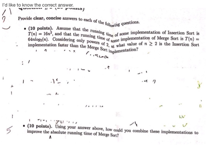 merge sorting question: I'd like to know the correct answer. uuwvava 1