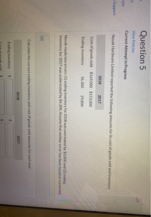  Question 5 es View Policies Current Attempt in Progress ons 5