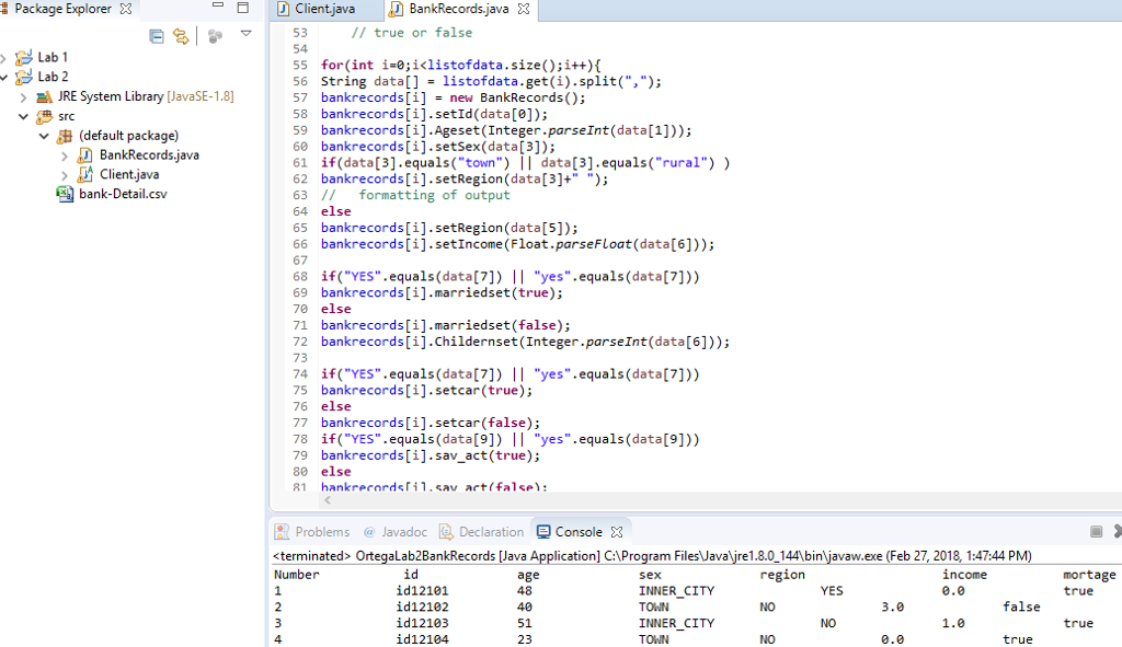 In Java, I need help in the following: -Add to your existing