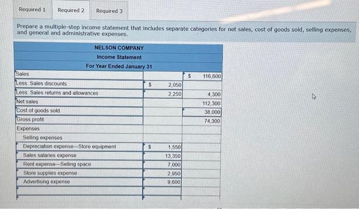 unadjusted trial balance is prepared at fiscal year-end for Nelson Company. Nelson