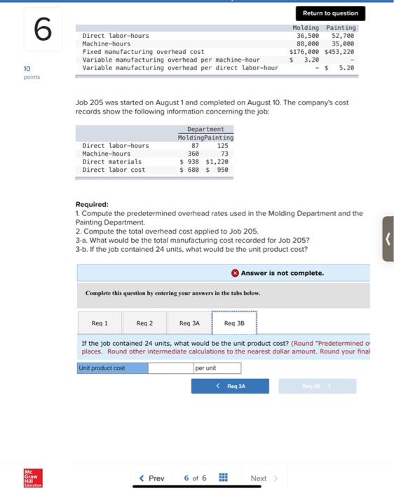 manufacturing overhead per machine-hour Variable manufacturing overhead per direct labor-hour Return to